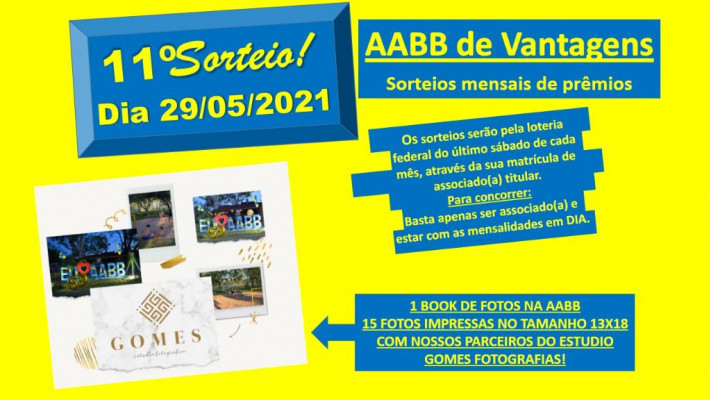 “AABB de Vantagens” Sorteado de Maio