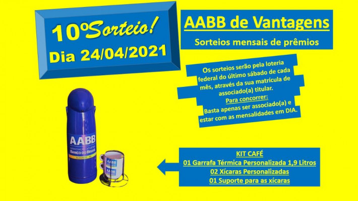 “AABB de Vantagens” Sorteado de Abril